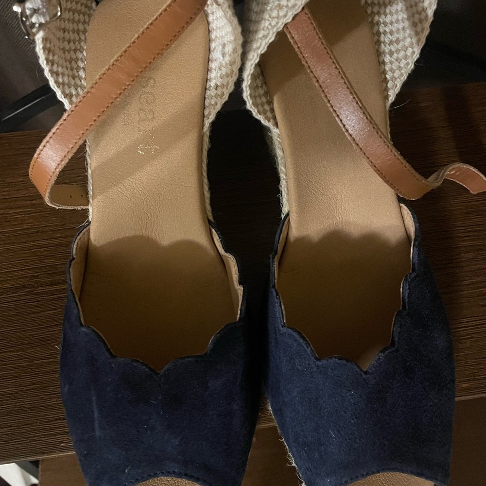 Paseart Made in Spain Navy Scalloped Espadrilles by [Brand]